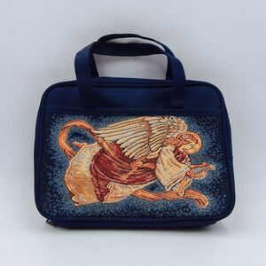 Zondervan Gifts Vintage Angel Tapestry Cover Fabric Bible Carrying Case Zip Up